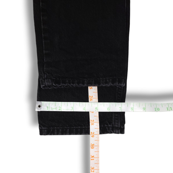 EUC ASOS 100% Cotton Button Fly Straight Leg Denim Jeans Sz. 28x29 Black - Picture 8 of 8